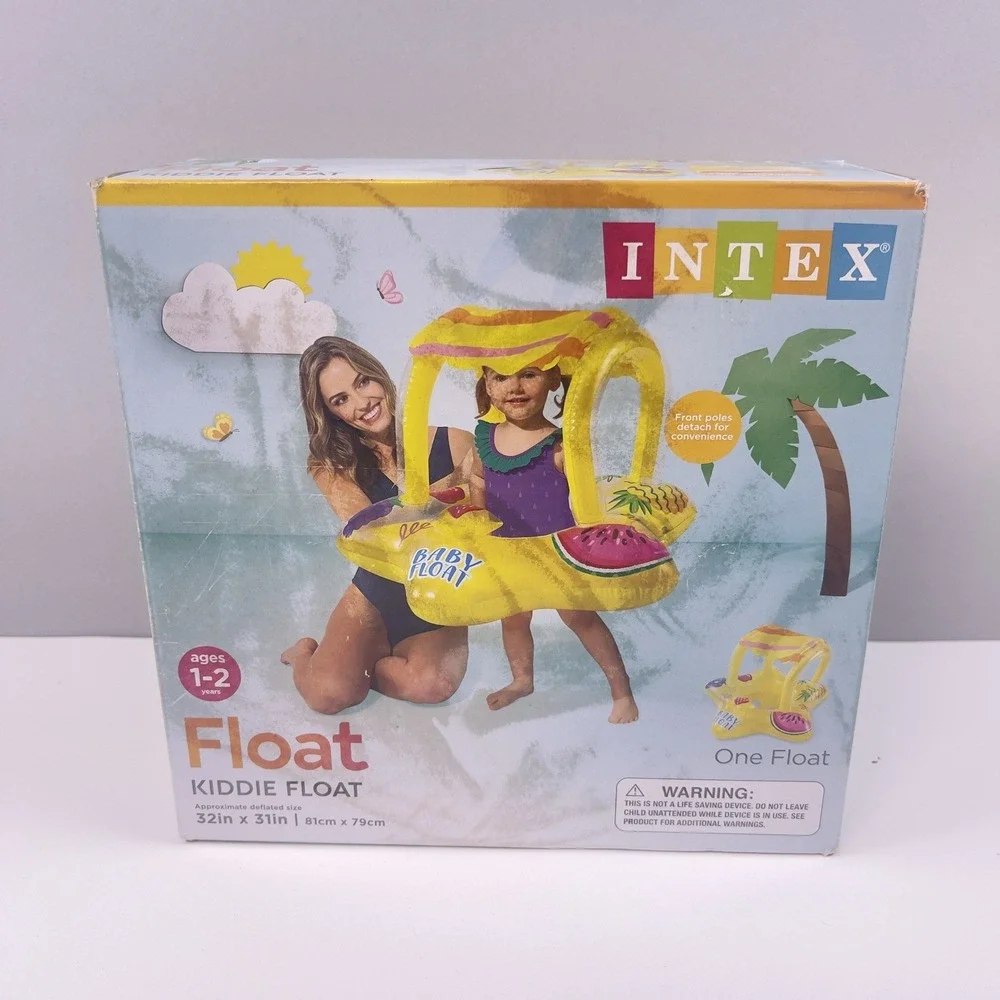 Intex Kiddie Float 1-2 years Baby Pool Float w/ Detachable Sunshade 32